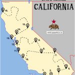 The Ultimate Road Trip Map Of Places To Visit In California   Hand   Detailed Map Of California West Coast