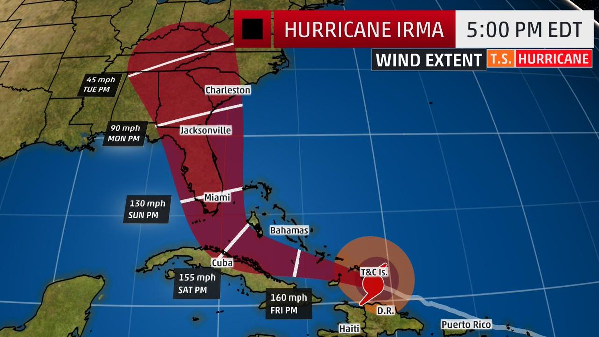 The Weather Channel På Twitter: &amp;quot;#irma&amp;#039;s Track Has Shifted West - Weather Channel Florida Map