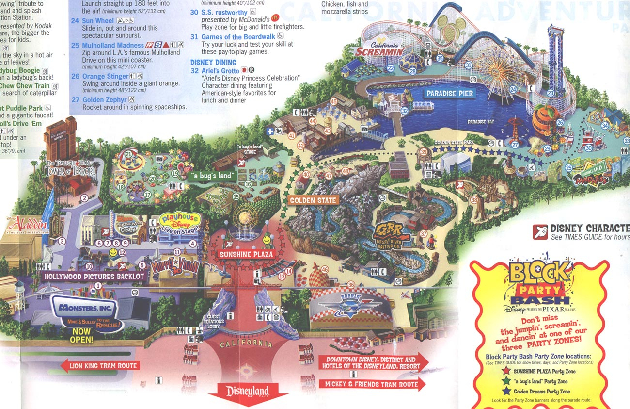 Theme Park Brochures Disney S California Adventure And Map Adeaed - California Adventure Map 2017 Pdf
