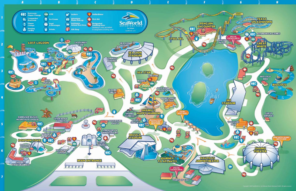 Theme Park Brochures Sea World San Antonio - Theme Park Brochures - Printable Sea World Map
