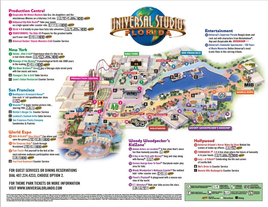 Theme Park Brochures Universal Studios Florida - Theme Park Brochures - Universal Studios Florida Map