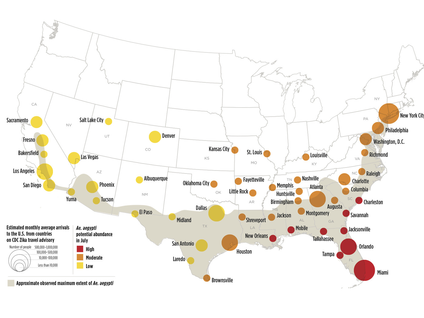 These Us Cities Are Most At Risk For Zika This Summer. (But Don&amp;#039;t - Zika Florida Map
