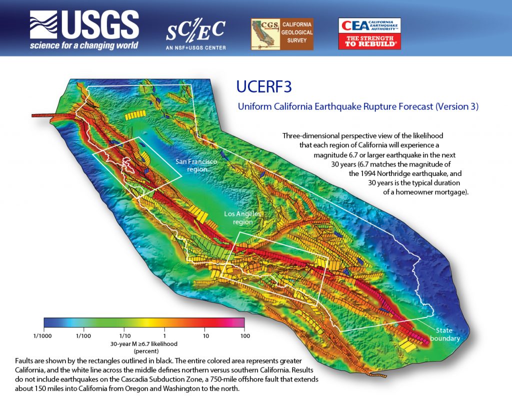 Third Uniform California Earthquake Rupture Forecast Ucerf3 Southern   Third Uniform California Earthquake Rupture Forecast Ucerf3 Southern California Earthquake Map 1024x798 