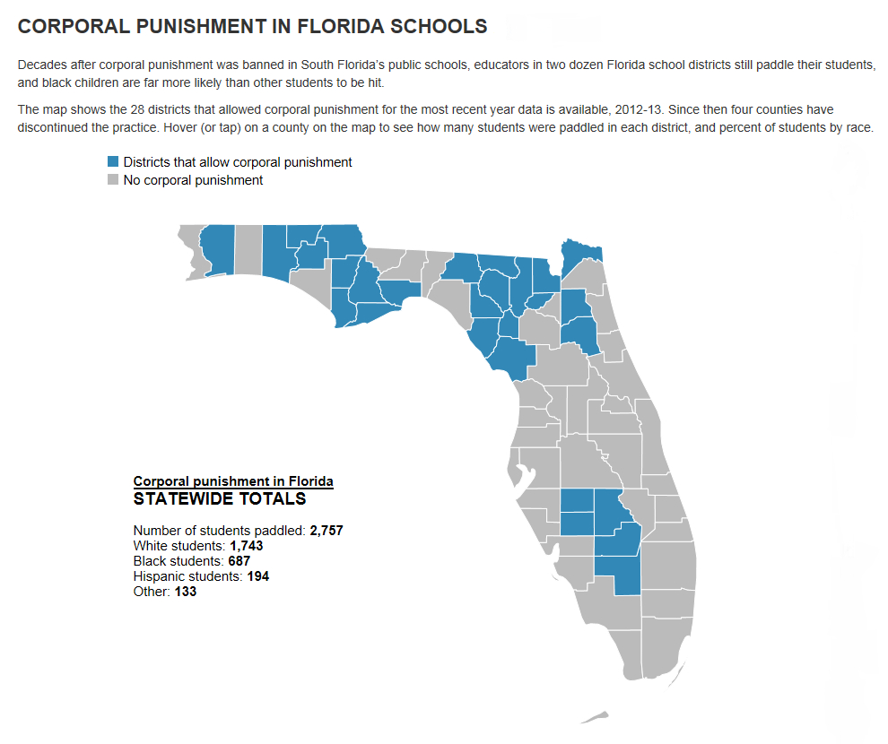 This Map Of Fla. Counties That Spank Students Shows Big Racial - Florida School Districts Map