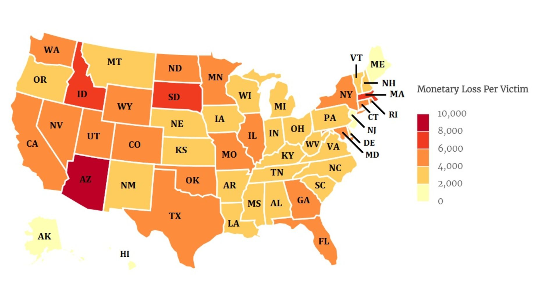 This Map Shows Where In The Us Cyber Crime Costs People The Most - Megan&amp;#039;s Law California Map