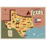 This Texas Sightseeing Map Souvenir Vintage Style Poster Is   Texas Sightseeing Map