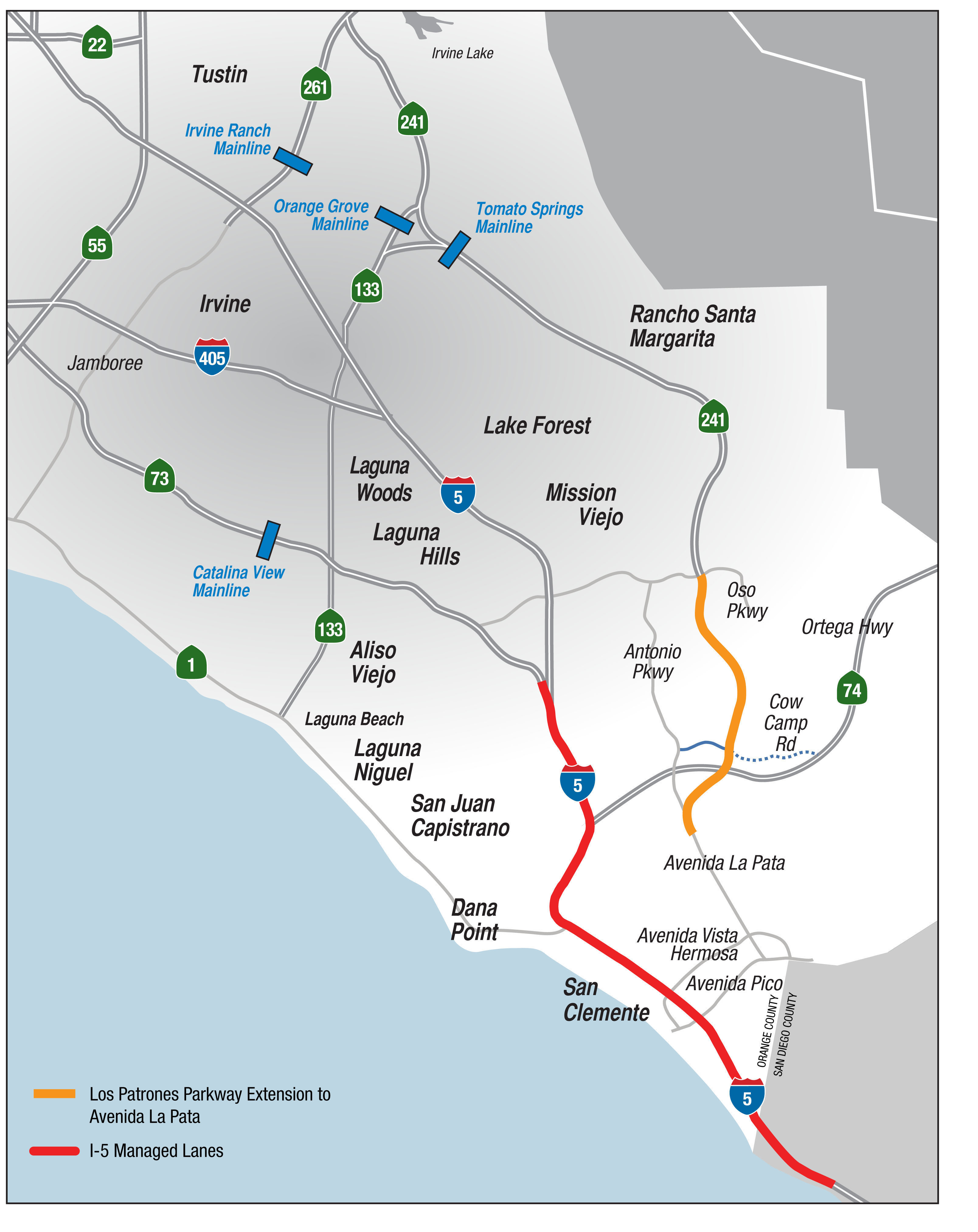 Toll Road Agency Proposes New Transportation Option For South County - Southern California Toll Roads Map