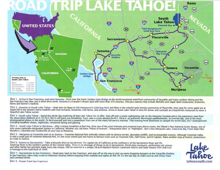 South Lake Tahoe California Map