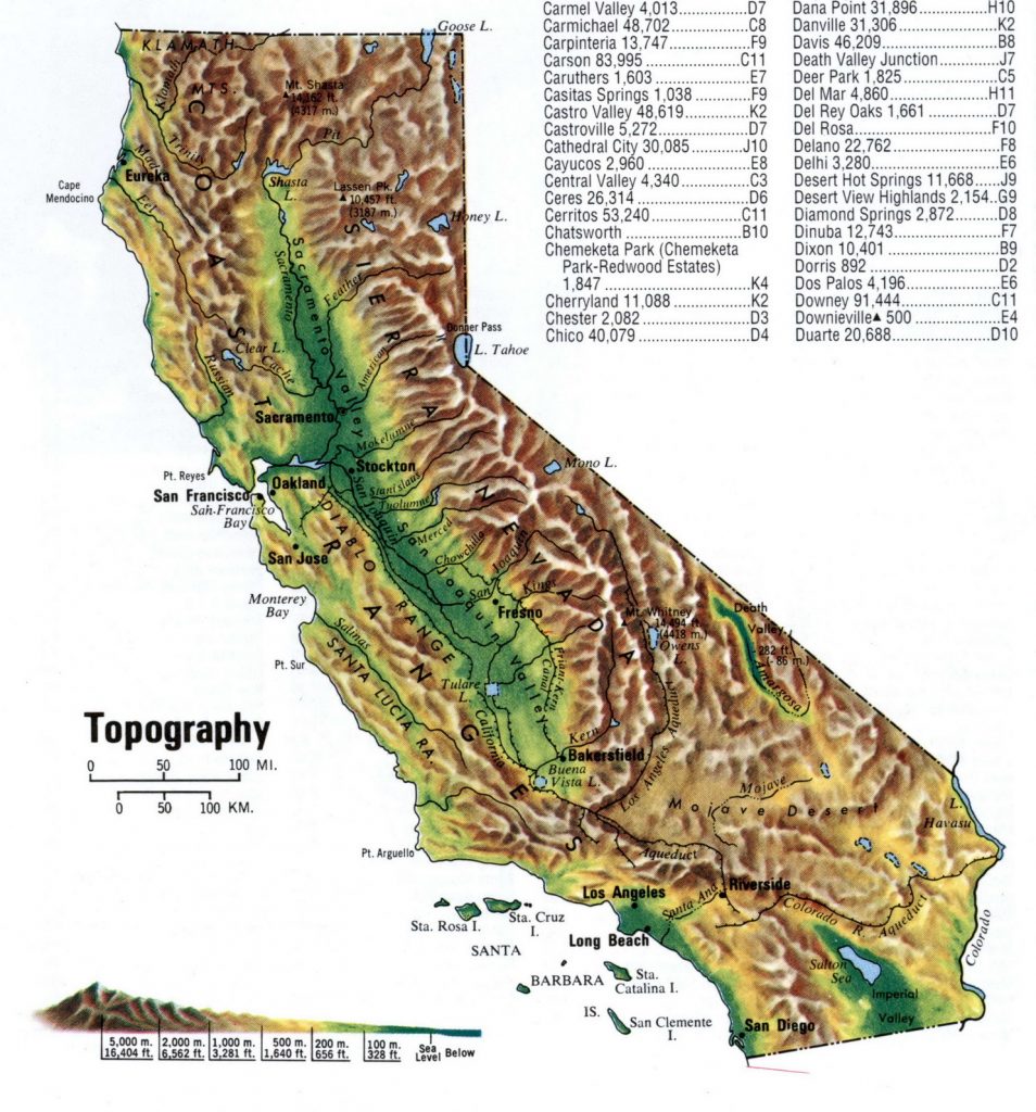 Topo Map California Topographic Maps Of California Klipy California