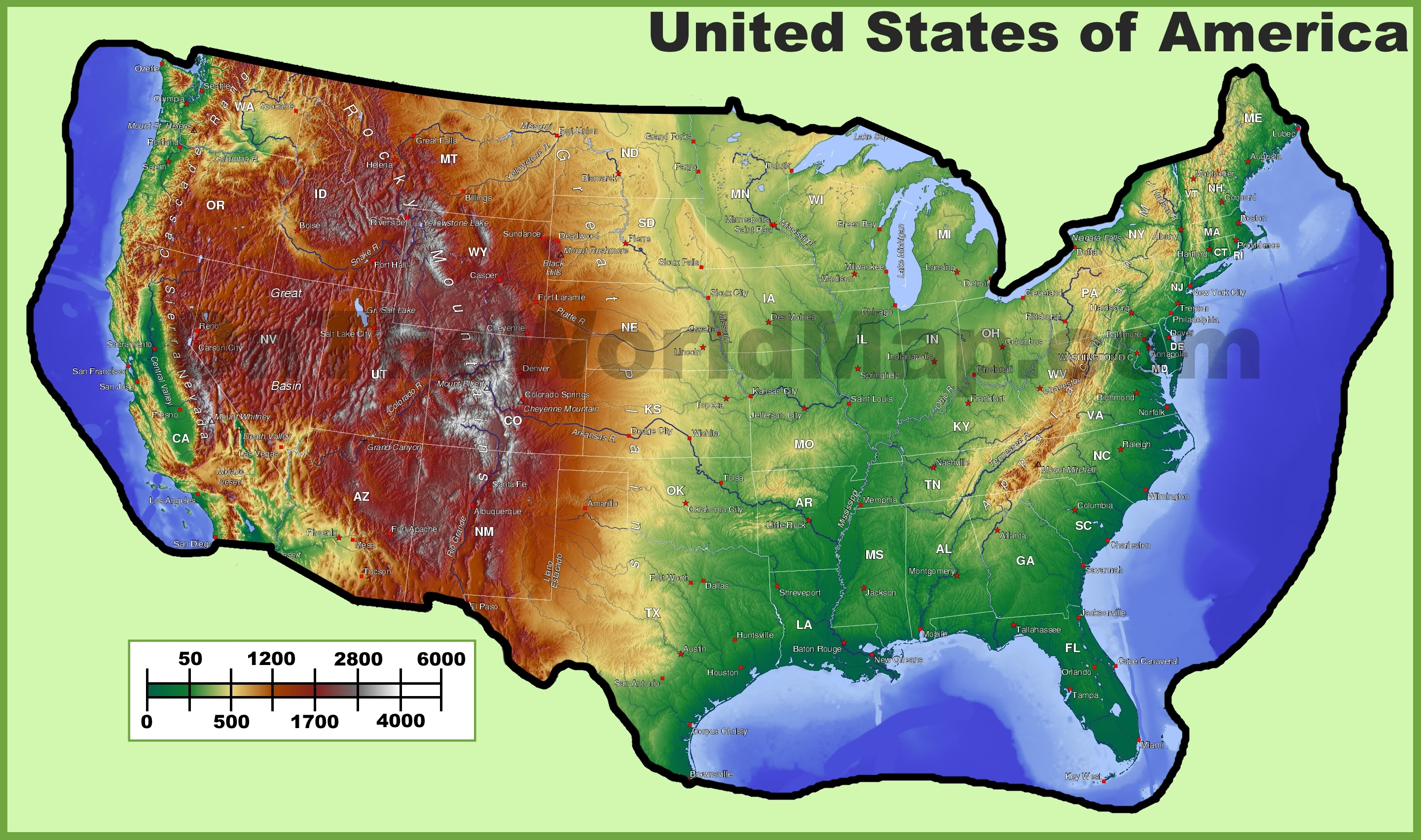 Printable Topographic Map Of The United States Printable Maps 0832