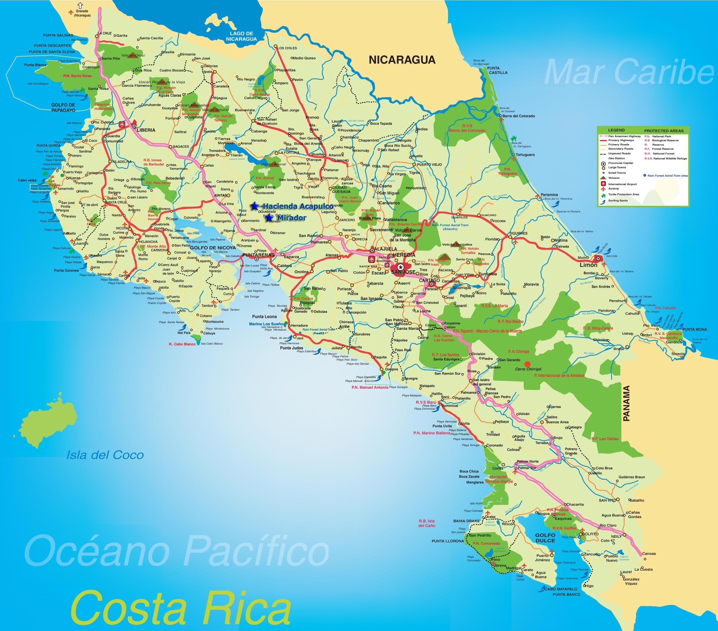 Tourist Map Of Costa Rica - Printable Map Of Costa Rica