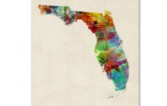 Trademark Art 'florida Map'michael Tompsett Framed Graphic Art - Map Of Florida Art