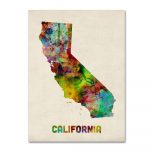 Trademark Fine Art 47 In. X 35 In. California Map Canvas Art Mt0318   California Map Art