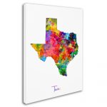 Trademark Fine Art "texas Map" Canvas Artmichael Tompsett   Texas Map Canvas