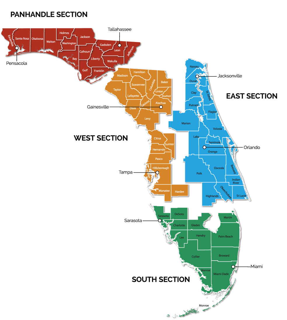 Trail Sections | Gfbwt - Florida Trail Association Maps