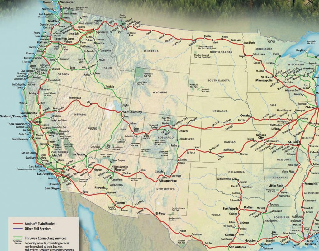 Train Links California State Map California Zephyr Route Map - Amtrak ...