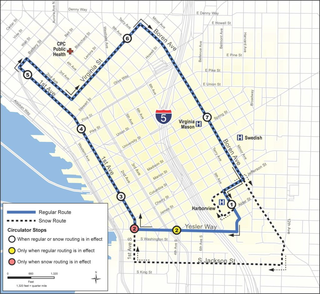 Transportation - Printable Map Of Downtown Seattle
