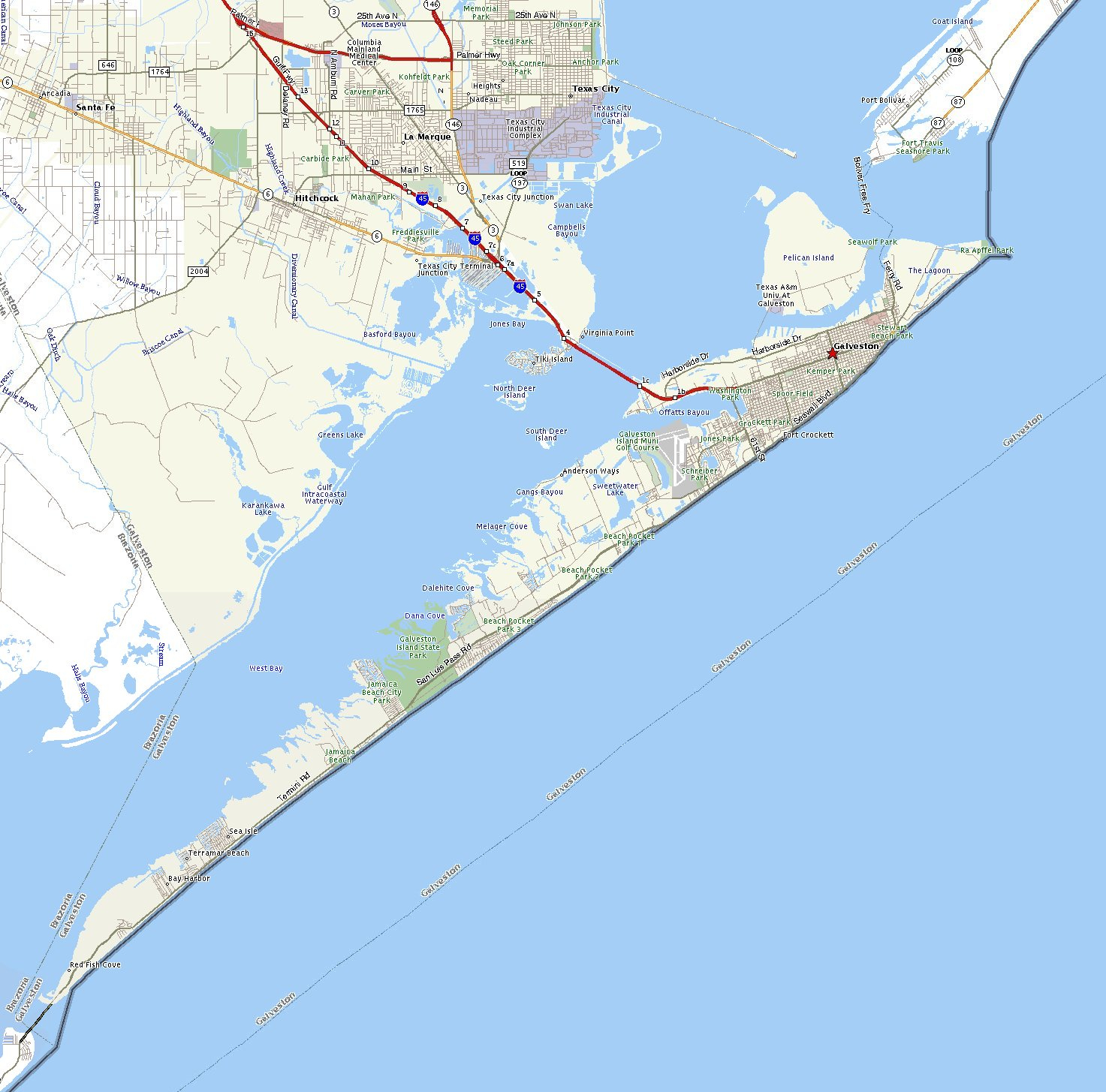 Travel Bilder Galveston Island, Texas Map Hd Hintergrund And - Texas Galveston Map