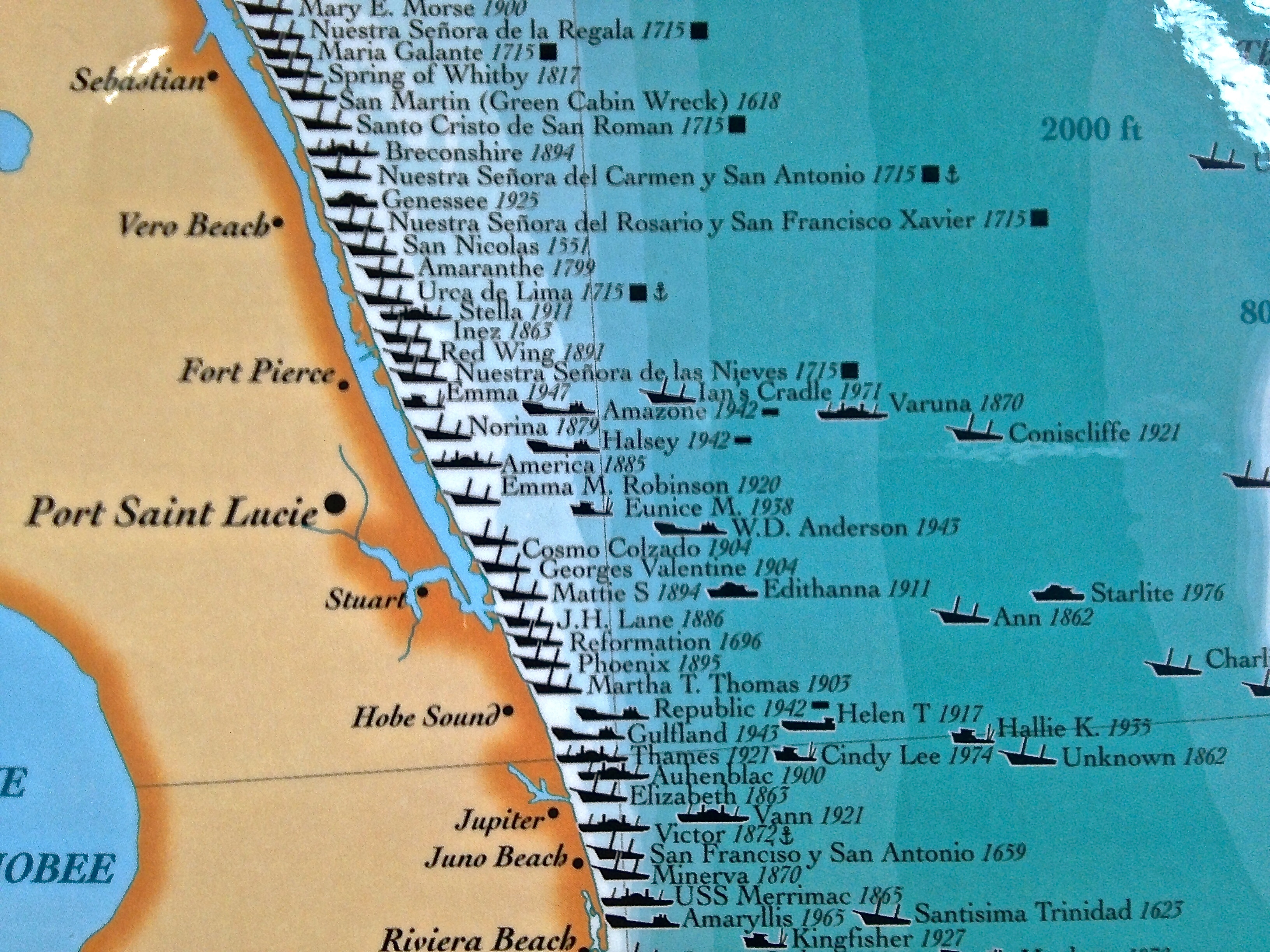Treasure Coast Ships Map | Jacqui Thurlow-Lippisch - Florida Coast Map