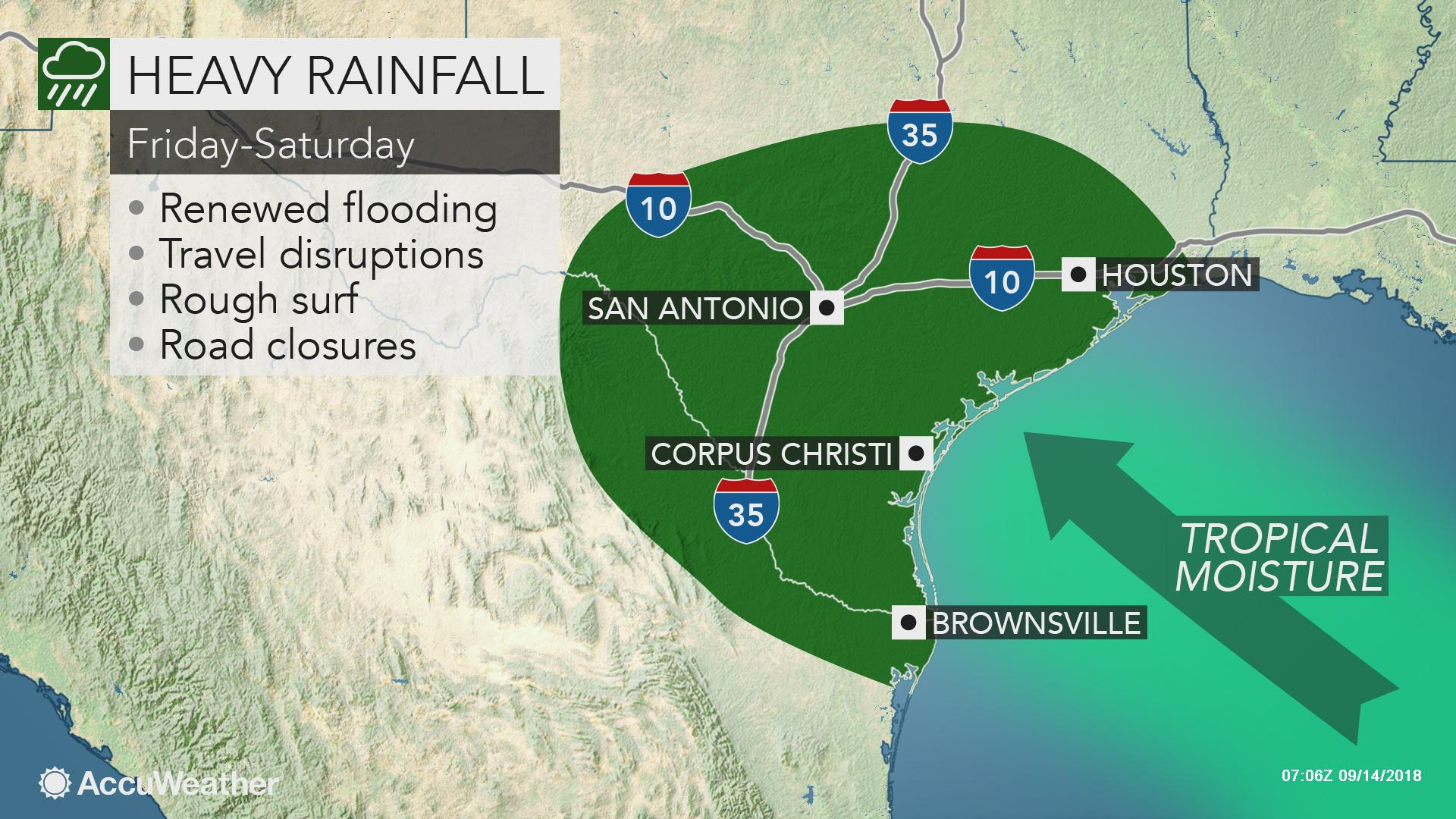 Tropical Disturbance Over Texas To Trigger Flash Flood Risk Into - North Texas Radar Map