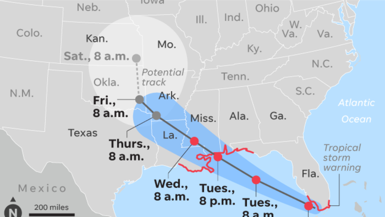 Tropical Storm Gordon Takes Aim At Gulf Coast After Battering Florida - Map Of Florida Panhandle Gulf Coast