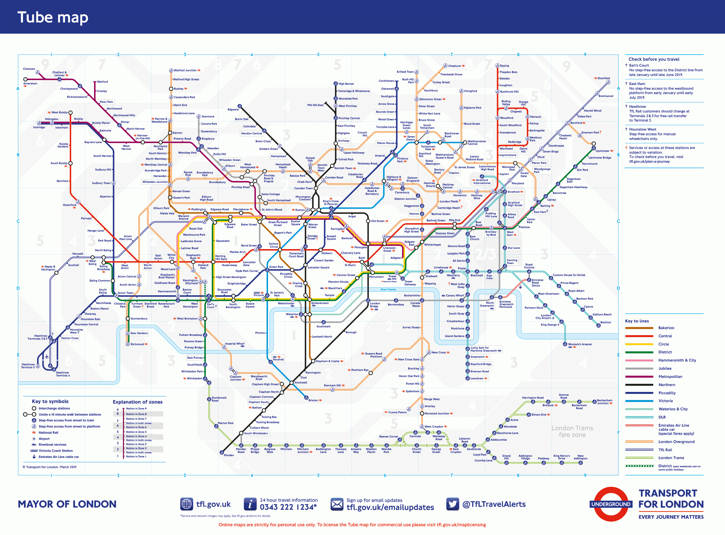 Tube - Transport For London - London Metro Map Printable