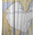 Tx: Corpus Christi Bay, Tx Nautical Chart Shower Curtain   Texas Map Shower Curtain