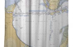 Tx: Corpus Christi Bay, Tx Nautical Chart Shower Curtain - Texas Map Shower Curtain