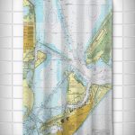 Tx: Galveston, Tx Nautical Chart Shower Curtain | Nautical Chart   Texas Map Shower Curtain
