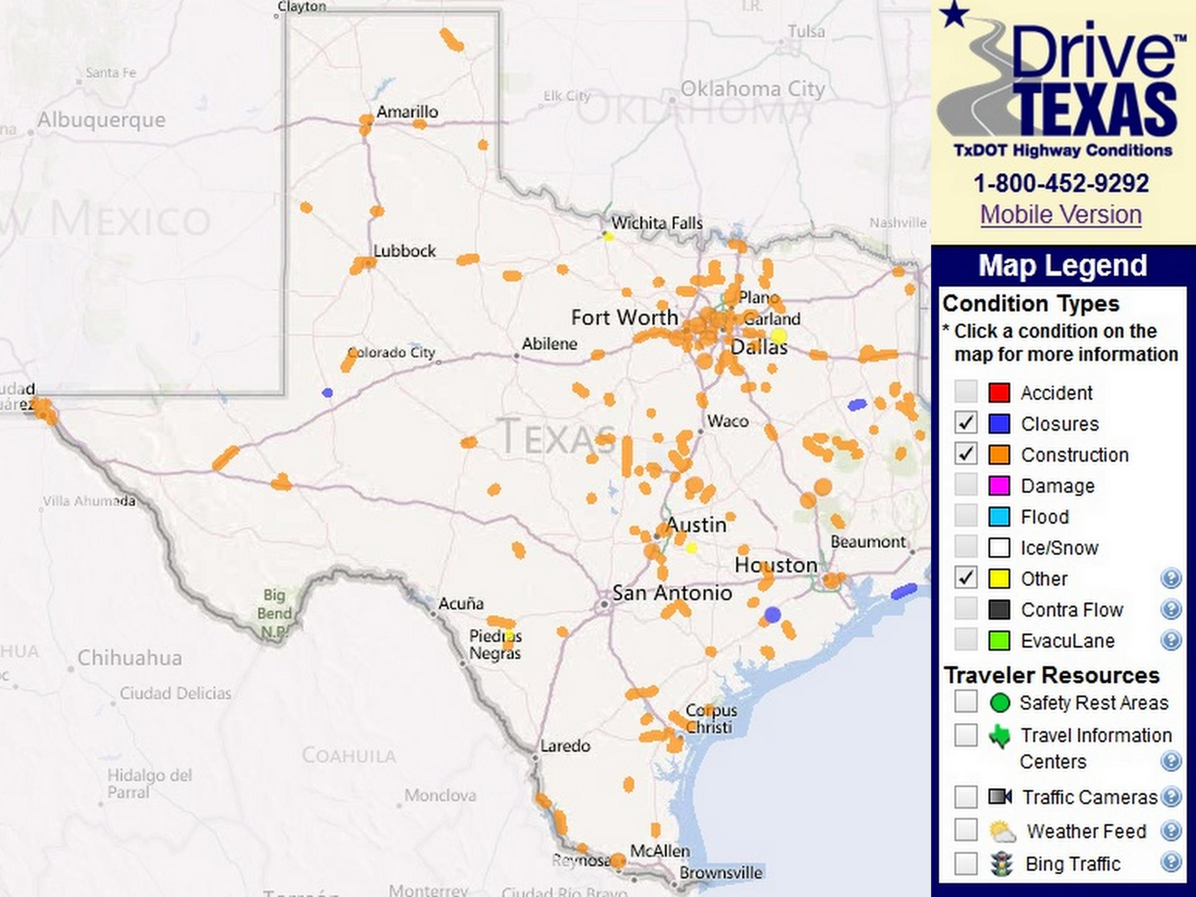 Txdot Launches Interactive Map Of Driving Conditions | Kut - I 35 Central Texas Traffic Map
