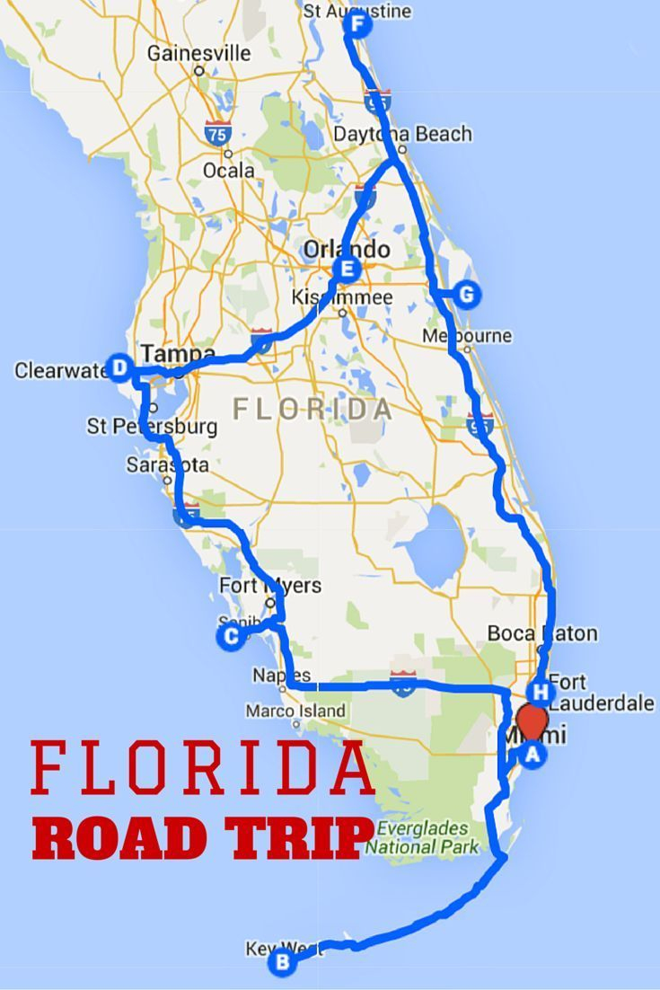 Uncover The Perfect Florida Road Trip | Florida | Florida Travel - Florida Destinations Map