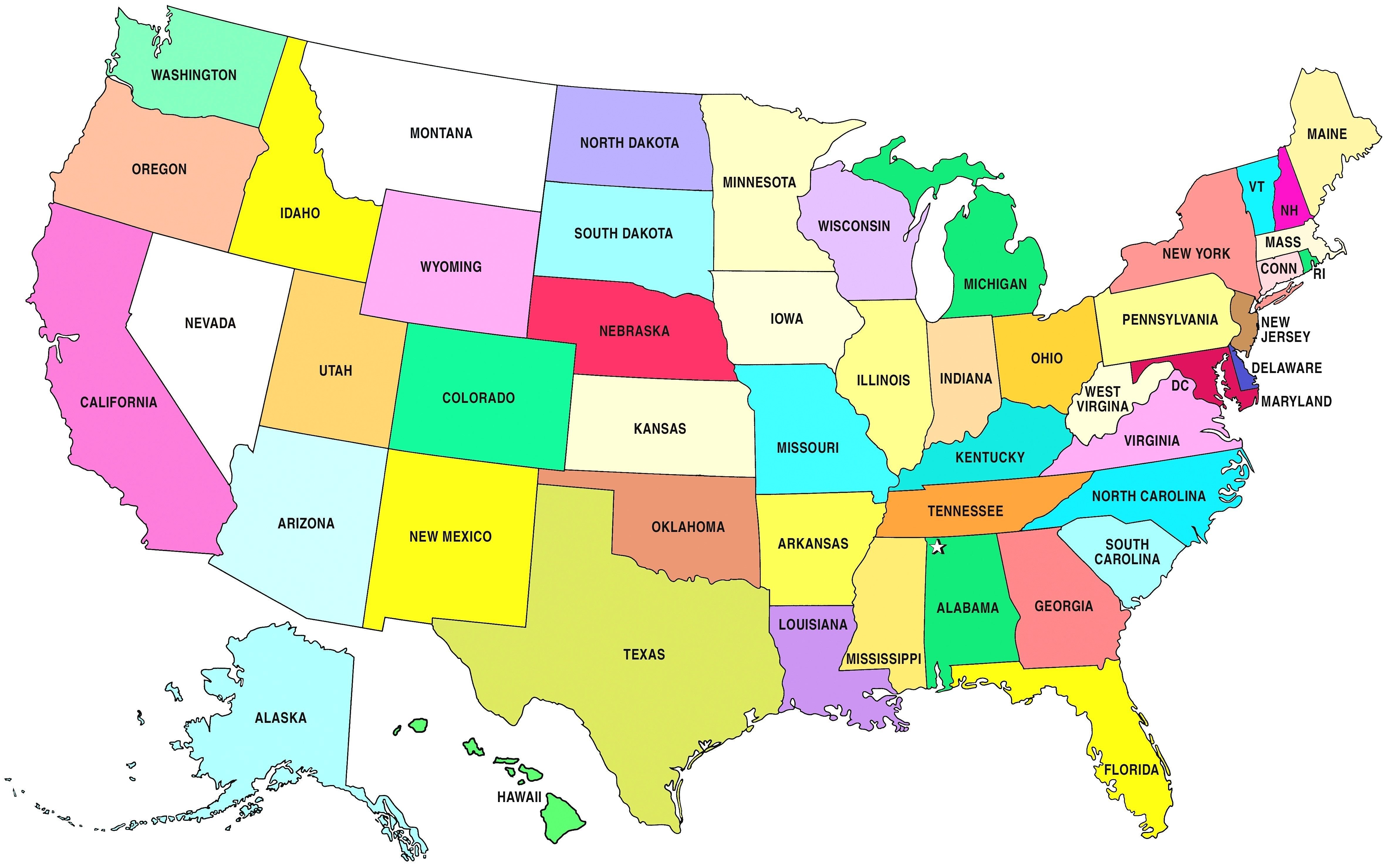 United States Map With State Names And Capitals Printable New United - Printable Map Of The Usa States
