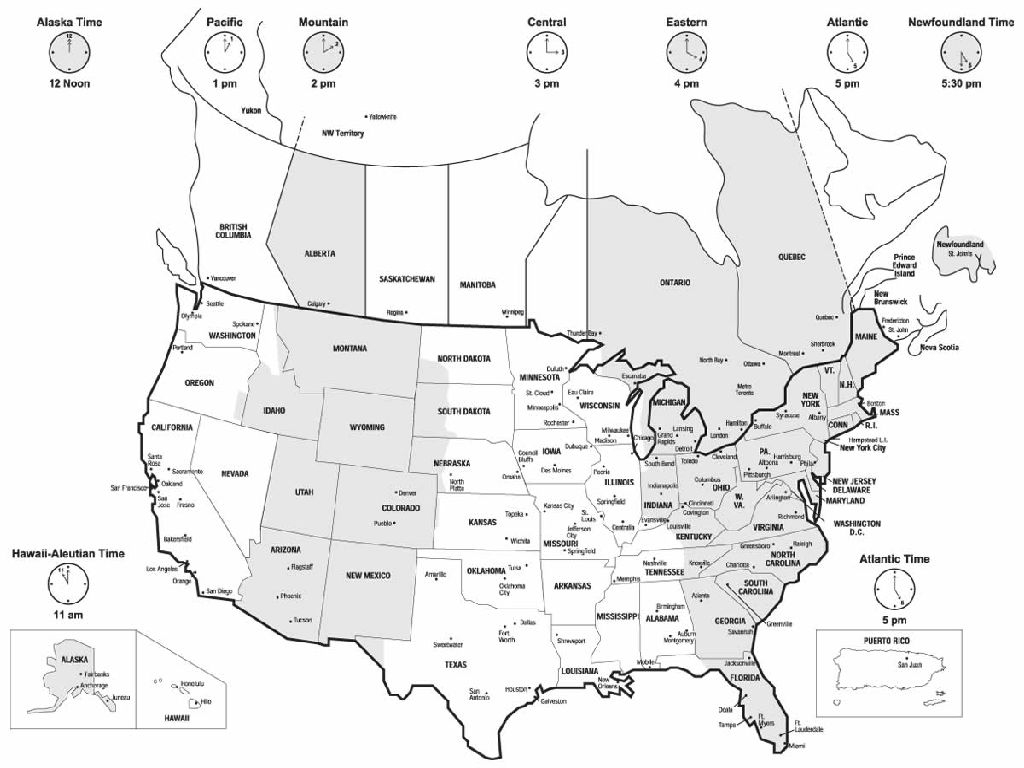 United States Time Zones Map Printable | Usa Map 2018 - Printable Time Zone Map Usa With States