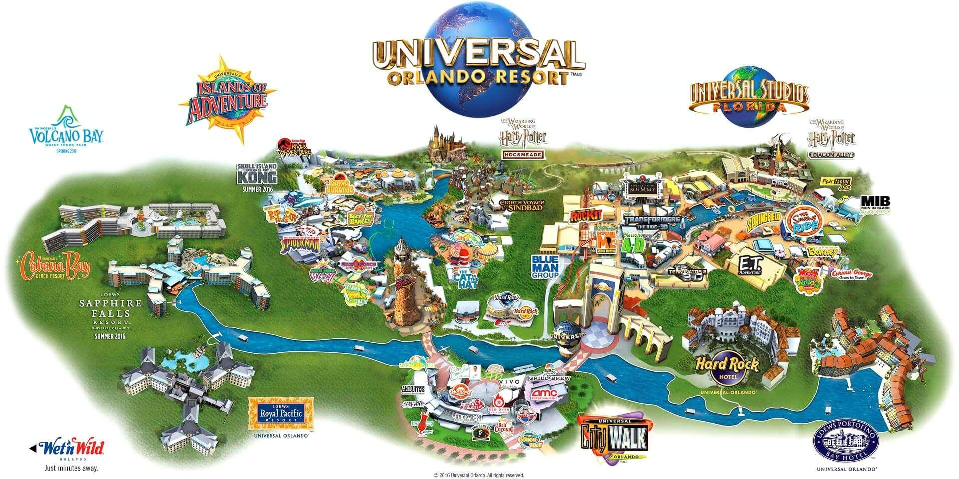 Universal Orlando Map - Map Of Universal Orlando (Florida - Usa) - Universal Orlando Florida Map