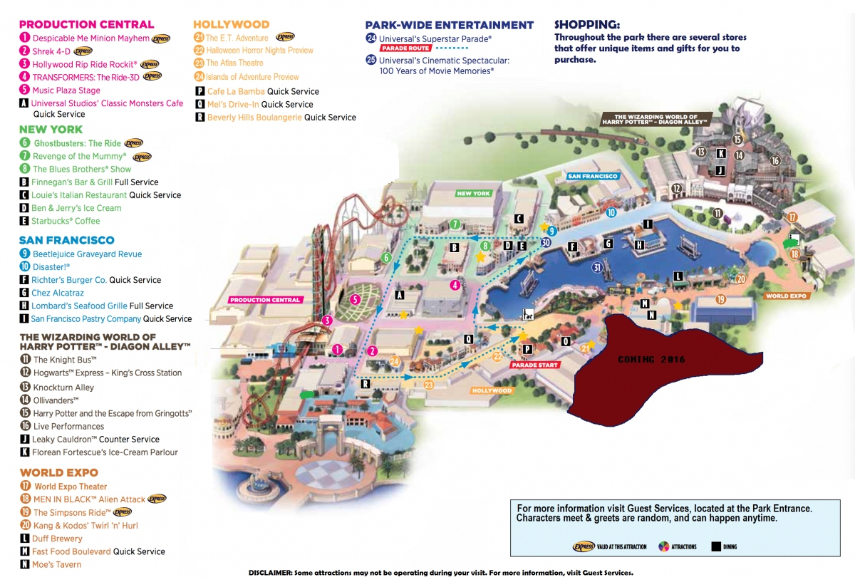 Universal Studios Florida Map 2015 And Travel Information | Download - Universal Studios Florida Hotel Map