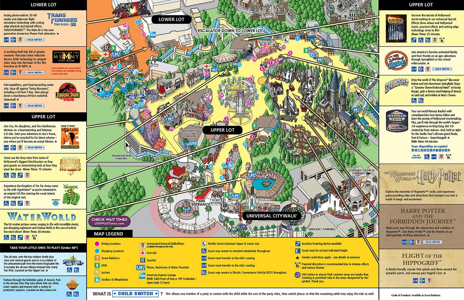 Universal Studios Hollywood General Admission Ticket In Los Angeles - Universal Studios California Map