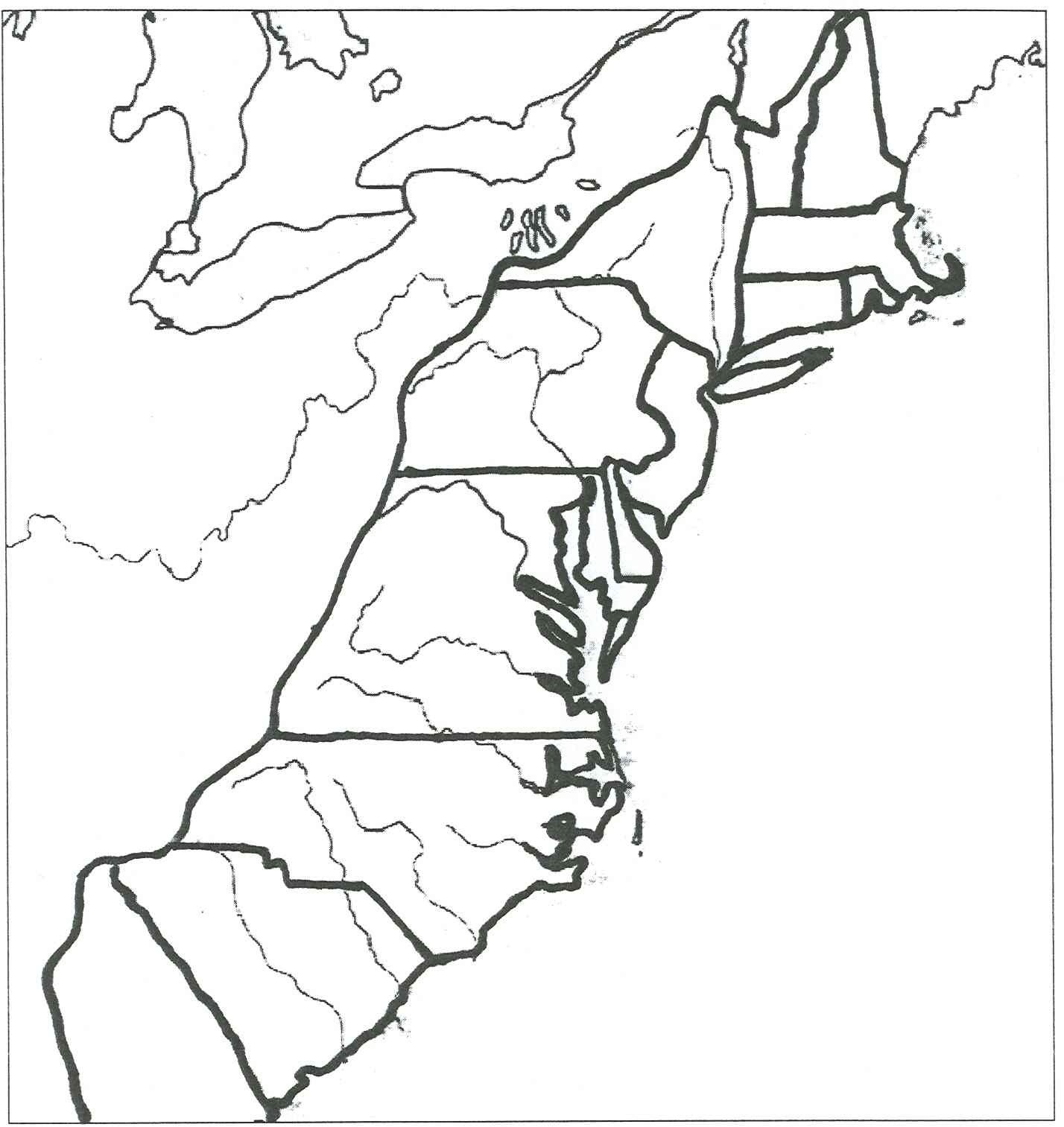 Us Colonies Map Printable Fresh 13 Colonies Map Coloring Page - 13 Colonies Blank Map Printable