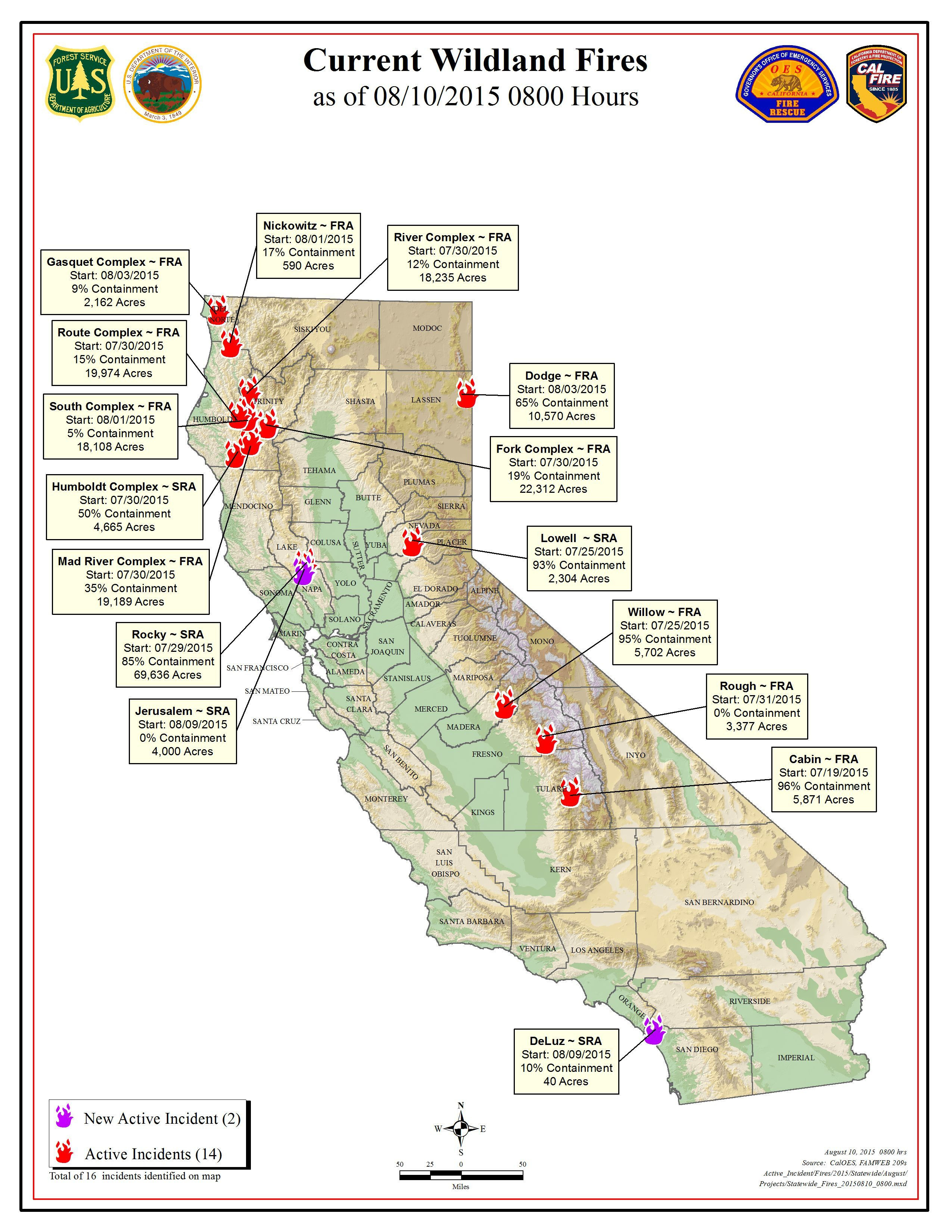 Us Forest Service Fire Map California Statewide Fires In The Below - California Forest Service Maps