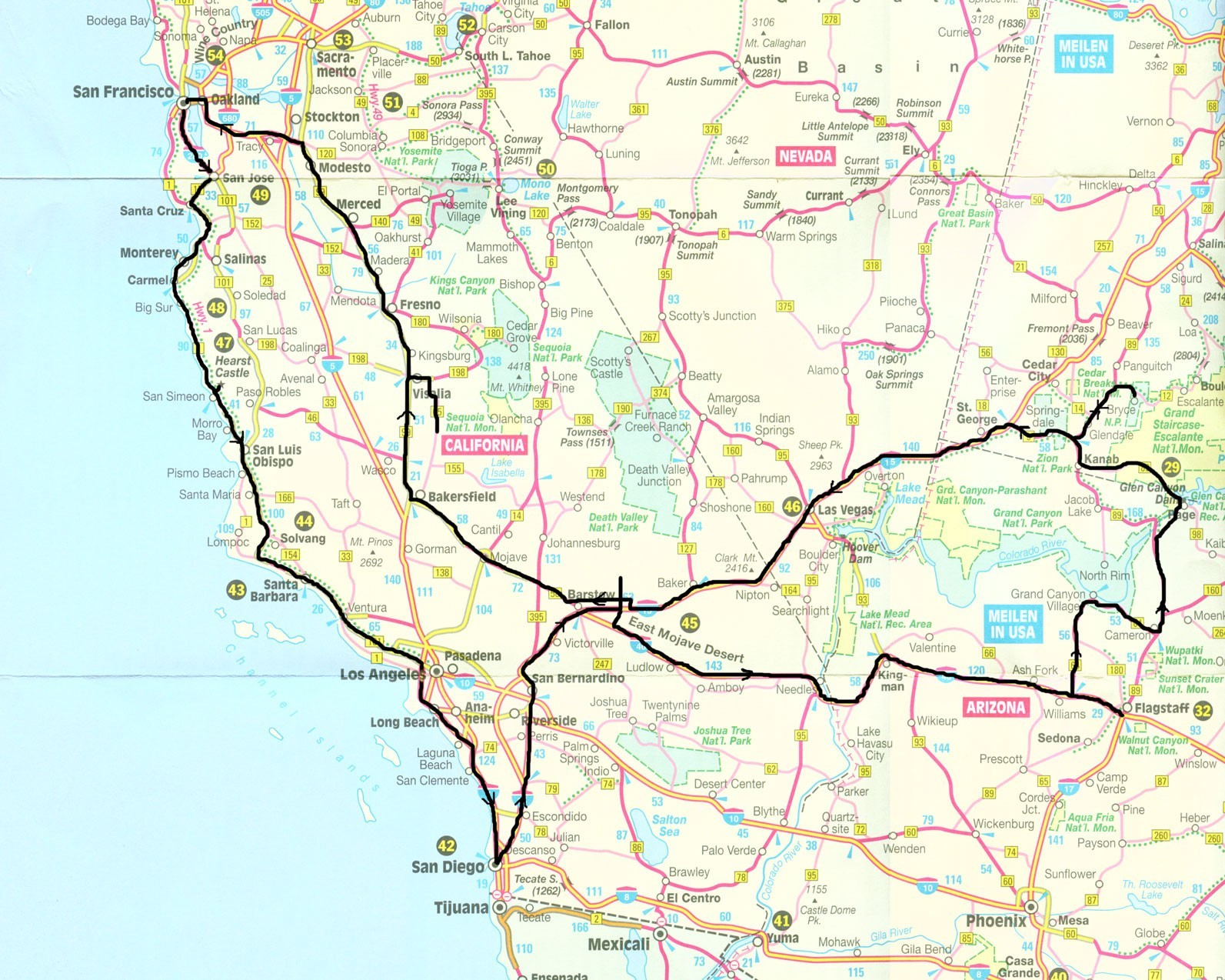 Us Highway California Map Pacific Coast New Map The West Coast Us - Highway 41 California Map