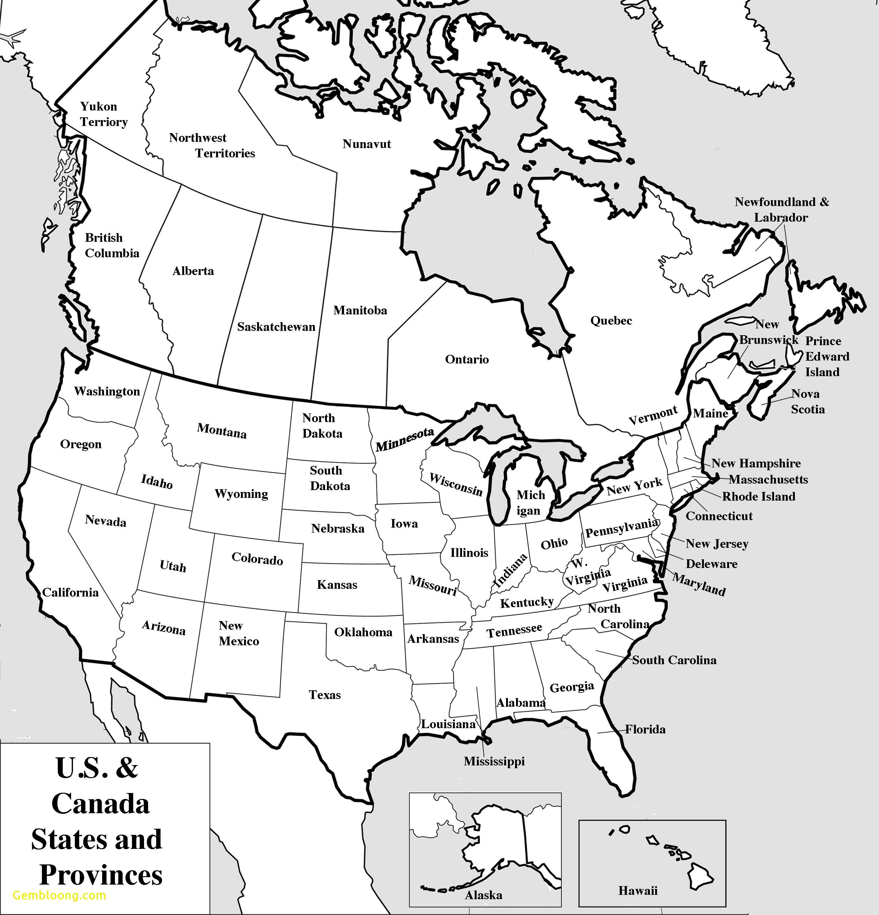 Us Map With Cities Printable Us Political Map New Us Map Quiz - Blank Us And Canada Map Printable