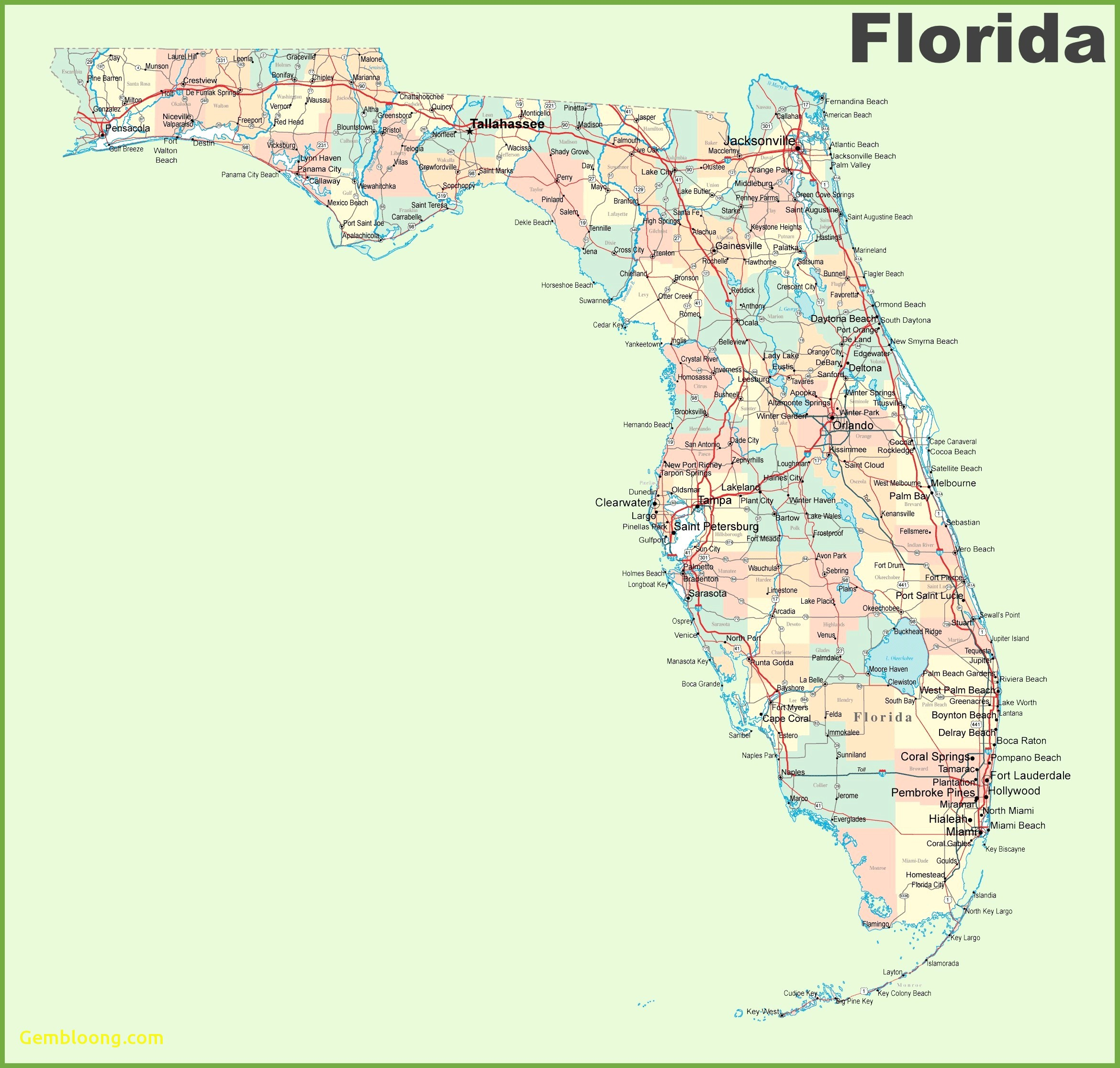 Us Map With East Coast And West Coast Awesome East Coast Florida Map - Map Of Florida West Coast Cities