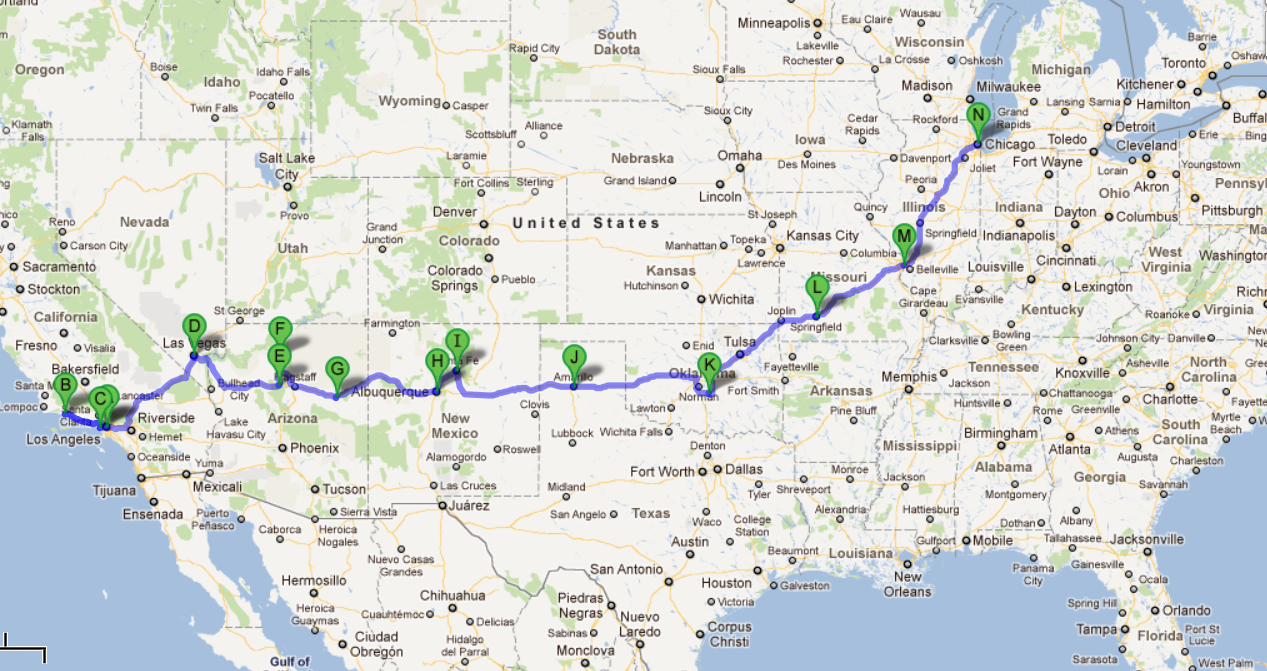 Usa 2012 – Cali + Route 66 | Places To Visit | Pinterest | Route 66 - Printable Route 66 Map