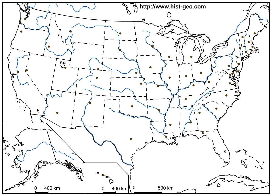 Usa Map States And Capitals Printable Us Map Quiz Abbreviations Usa - States And Capitals Map Quiz Printable