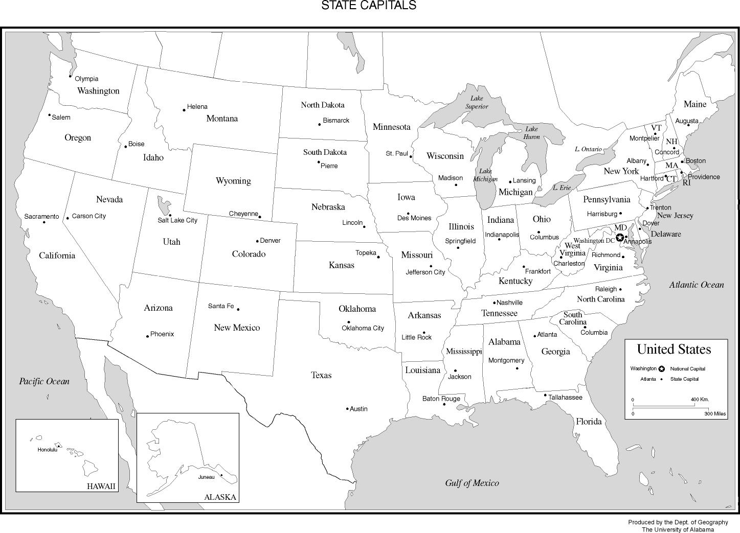 Usa Map - States And Capitals - Printable Us Map With States And Capitals