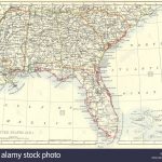 Usa: South East: Florida Georgia South Carolina Mississippi Alabama   Map Of Alabama And Florida