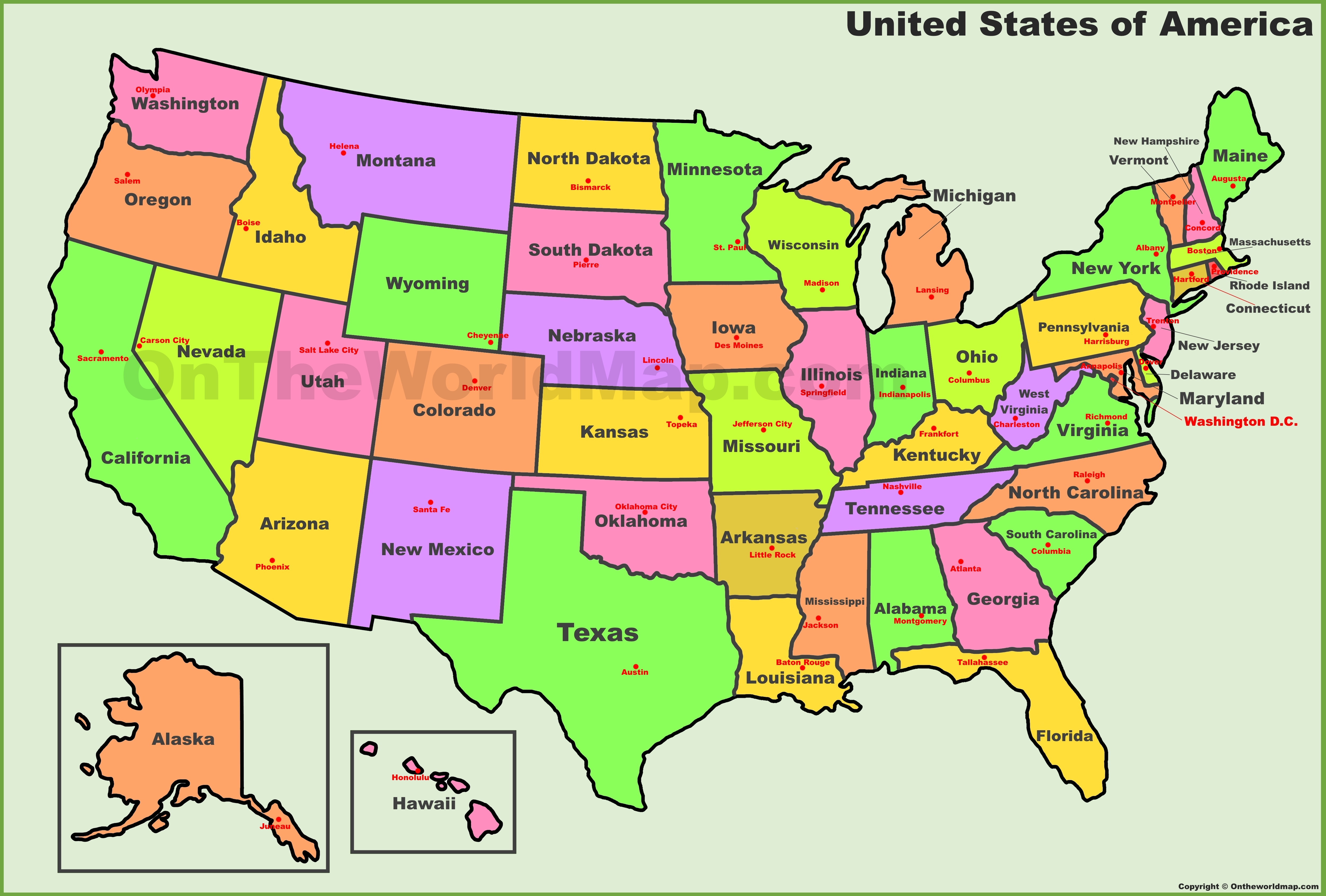 Usa States And Capitals Map - Printable Map Of The Usa States