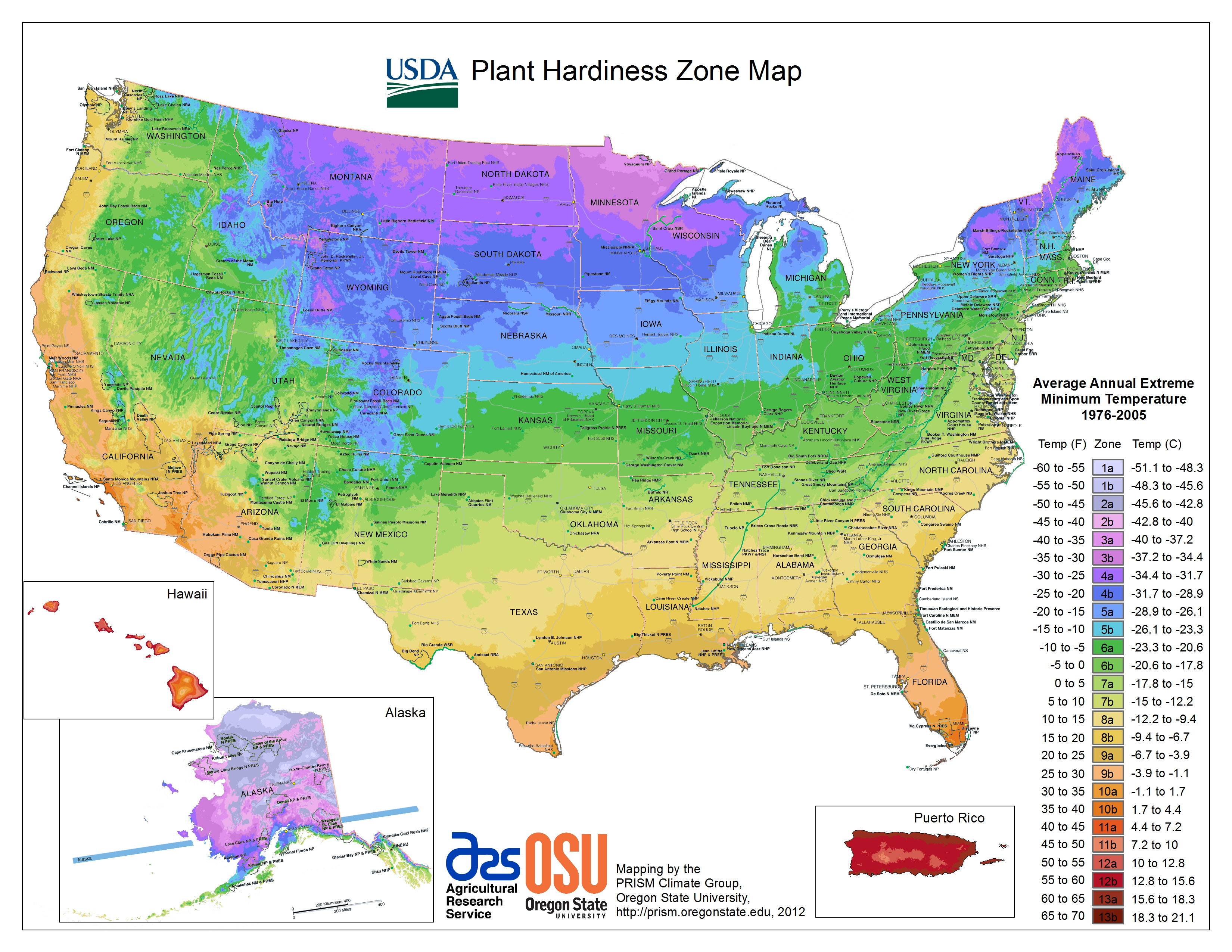 State Maps Of Usda Plant Hardiness Zones Florida Growing Zones Map