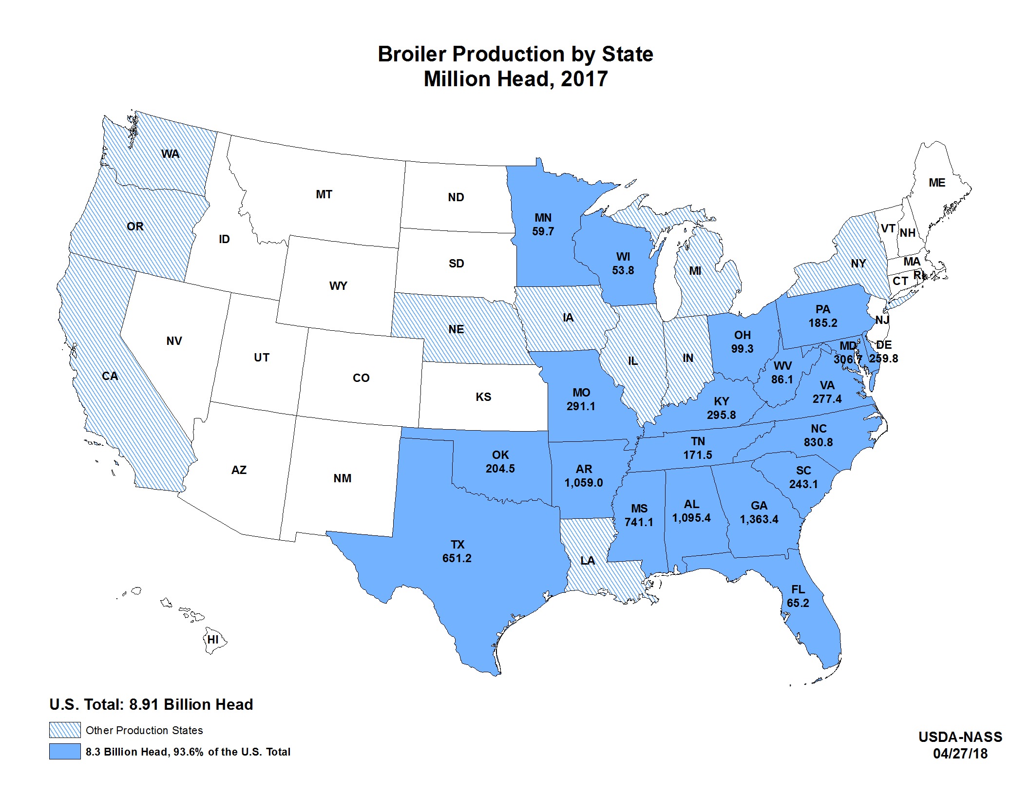 Usda - National Agricultural Statistics Service - Charts And Maps - Texas Wheat Production Map