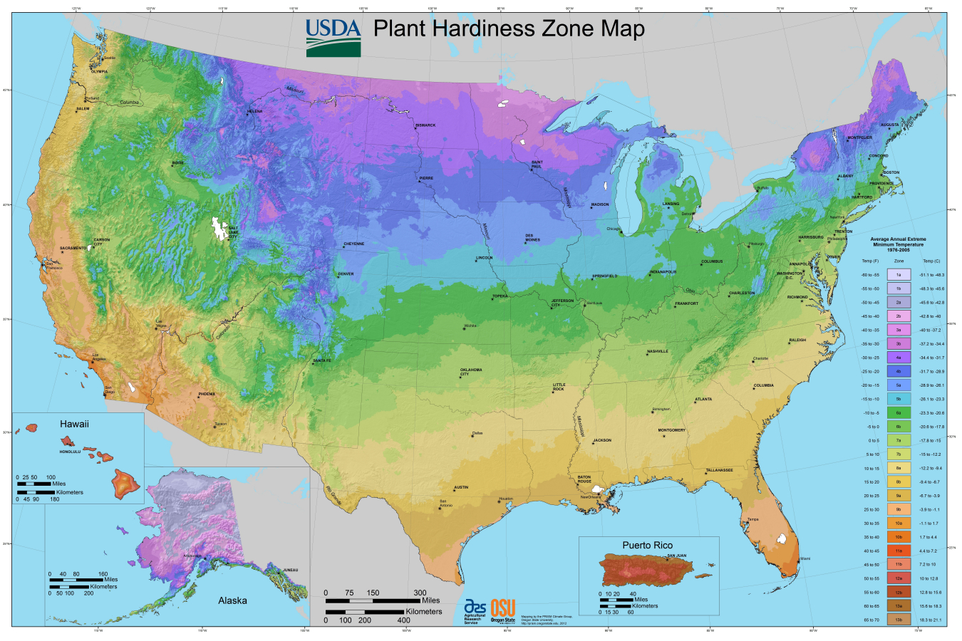 Usda Planting Zones For The U.s. And Canada | The Old Farmer&amp;#039;s Almanac - California Heat Zone Map