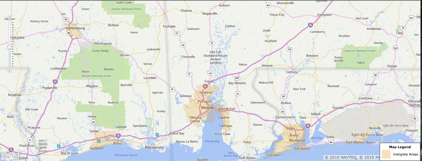Usda Rural Development Loan - Mobile, Al - Usa Home Financing - Usda Eligibility Map For Florida